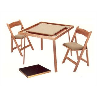Kestell Furniture 35 Oak Folding Game & Card Table Combo Set