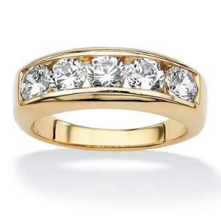 Palm Beach Jewelry Mens 18k Gold Over Silver Round Cut Cubic Zirconia
