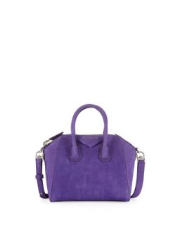 Antigona Mini Nubuck Satchel Bag, Purple   Givenchy