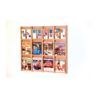 Wooden Mallet Twelve Magazine and 24 Brochure Oak and Acrylic Wall
