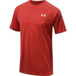 UNDER ARMOUR Mens Tech Short Sleeve T Shirt   Size Medium, Crimson/white