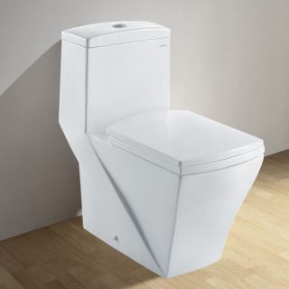 Granada Contemporary Elongated 1 Piece Toilet with Dual Flush