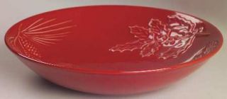 Lenox China Rustic Berry Soup/Cereal Bowl, Fine China Dinnerware   Red, Embossed
