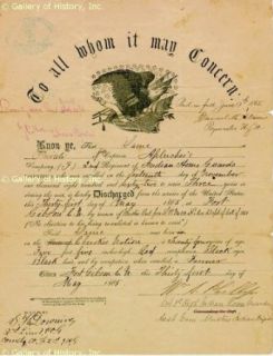 COLONEL WILLIAM A. PHILLIPS   DOCUMENT SIGNED 05/31/1865 Entertainment Collectibles