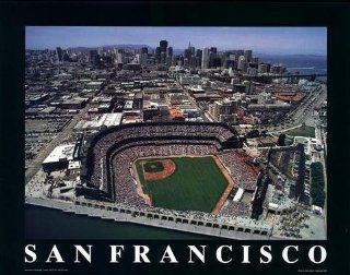 San Francisco Giants SBC Park Stadium Aerial Picture MLB, Deluxe Frame, Cherrry  Sports Related Merchandise  Sports & Outdoors