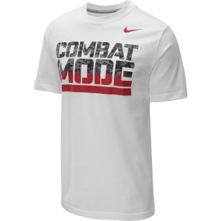 NIKE Mens Combat Mode Short Sleeve T Shirt   Size Xl, White/grey