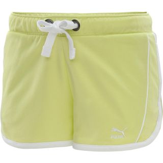 PUMA Womens Core Knit Shorts   Size Medium, Sunny Lime