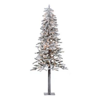 Vickerman Flocked Alpine 6 White Artificial Christmas Tree with 200