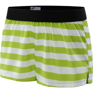 SOFFE Juniors 4 Way Stretch Run Shorts   Size Medium, Lime/white