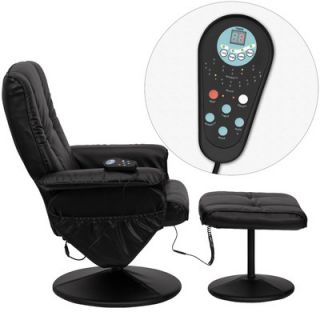 Flash Furniture Leather Heated Reclining Massage Chair with Ottoman
