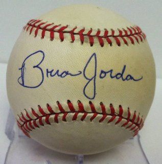 Brian Jordan Autographed Baseball This Baseball comes with a COA and Hologram from Upper Deck This baseball has yellow spotting and is sold as is at 's Sports Collectibles Store