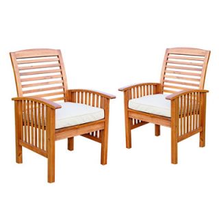 Home Loft Concept Wood Lounge Chairs in Brown (Set of 2)
