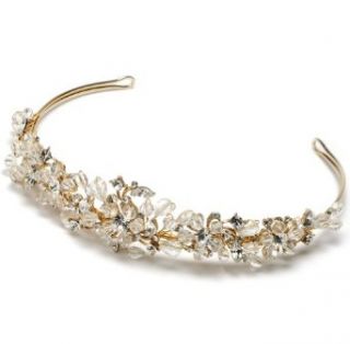 USABride Gold Rhinestone Crystal Bridal Tiara Wedding Headband 736 Beauty