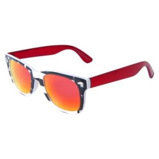 Surf American Flag Print Sunglasses with Red Temples   Multicolor