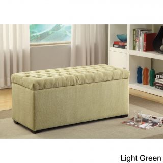 Ave Six Sahara Tufted Storage Bench With Easy care Fabric   Slam Proof Lid