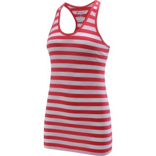 CHAMPION Womens Authentic Striped Tank   Size Small, Fiery Red