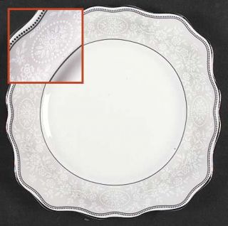 Wedgwood St. Moritz Square Accent Salad Plate, Fine China Dinnerware   White Flo