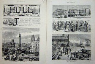 1882 Hull Whitefriargate Bridge Wilberforce Monument   Prints