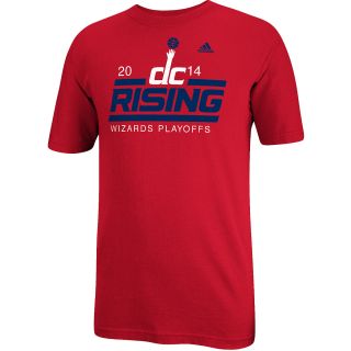 adidas Mens Washington Wizards DC Rising Playoff Short Sleeve T Shirt   Size
