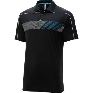 adidas Mens ClimaChill Print Short Sleeve Golf Polo   Size L, Blue/black