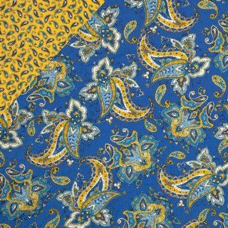 St. Croix Double Sided Quilted Paisley Yellow/Blue Fabric