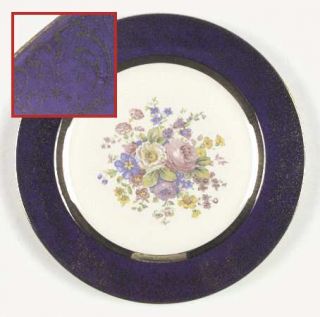 Salem Aristocrat Cobalt Blue Dinner Plate, Fine China Dinnerware   Century,Gold