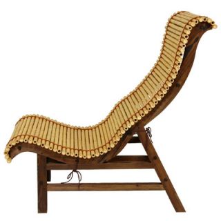 Oriental Furniture Curved Japanese Bamboo Lounge Chair