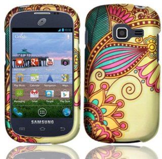 Samsung Galaxy Centura S738C ( Straight Talk , Net10 , Tracfone ) Phone Case Accessory Royal Flower Hard Snap On Cover with Free Gift Aplus Pouch Cell Phones & Accessories