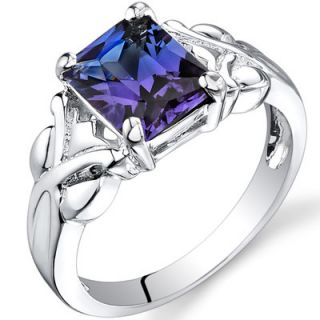 Oravo 2.75 carats Radiant Cut Alexandrite Ring in Sterling Silver