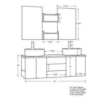 Cambridge Plumbing Hematite 59 Wall Mount Double Bathroom Vanity Set