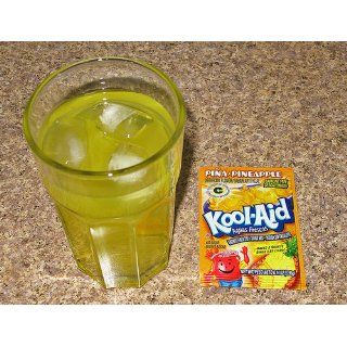 Kool Aid Aguas Frescas Pina Pineapple Unsweetened Soft Drink Mix, 0.14 Ounce Packets (Pack of 96)  Powdered Soft Drink Mixes  Grocery & Gourmet Food