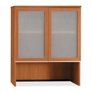 Bush Milano 2 Double Pedestal Bow Front Desk with Glass Doors Bookcase