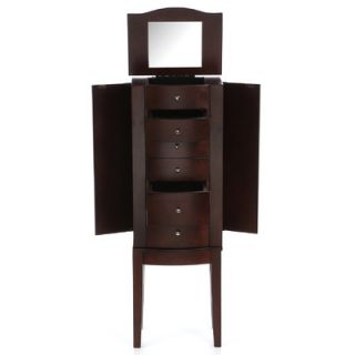 Powell Furniture Merlot Jewelry Armoire with Mirror