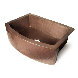 Copper 33 x 22 Single Bowl Curved Front Farmhouse Kitchen Sink