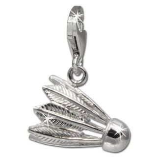 SilberDream Charm badminton, 925 Sterling Silver Charms Pendant with Lobster Clasp for Charms Bracelet, Necklace or Earring FC720I SilberDream Jewelry
