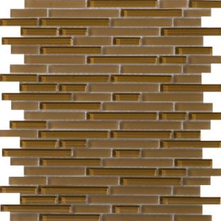 Emser Tile Lucente 13 x 13 Glossy Glass Mosaic in Amber Linear