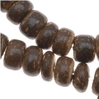 Beadaholique Coconut Shell Rondelle Beads, 5 by 3mm/16 Inch Strand, Dark Brown Wood