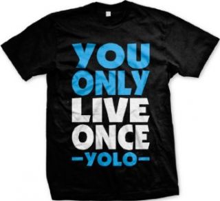 YOLO Mens T shirt, Hot Trendy Lyrics Oversized You Only Live Once Men's Tshirt Clothing