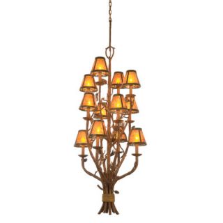 Kalco Ponderosa 12 Light Chandelier with Mica Shades