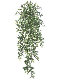 51" Medium Wandering Jew Hanging Bush x18 w/730 Lvs. Green Cream (Pack of 6)   Artificial Plants