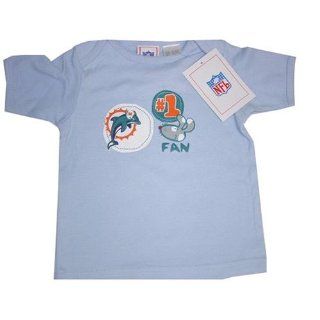 Miami Dolphins NFL Reebok Baby/Infant #1 Fan Blue T Shirt  Infant And Toddler Sports Fan Apparel  Sports & Outdoors