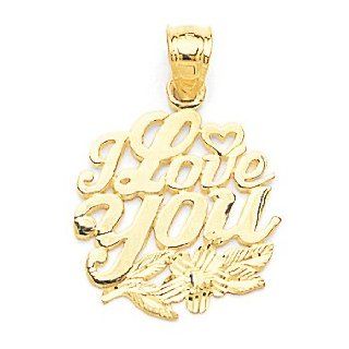14K Gold "I Love You" Pendant Jewelry