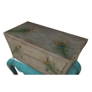 Gails Accents Brittney Peacock Feather 2 Drawer Chest