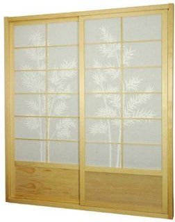 Oriental Furniture 7 Feet Tall Bamboo Tree Shoji Sliding Door Kit, Natural   Panel Screens