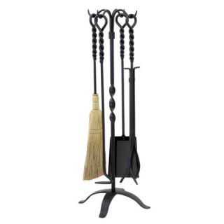 Piece Wrought Iron Twist Fire Tool Set With Stand