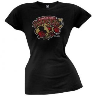 Kansas City Outlaws   Womens Juniors Babydoll T Shirt Large Black Clothing