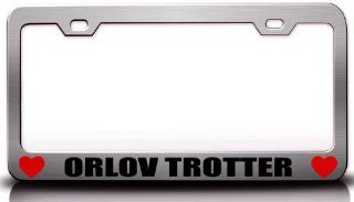ORLOV TROTTER High Quality Steel Metal License Plate Frame Tag Holder Chrome Automotive