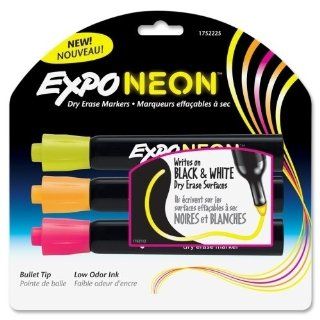 Sanford Ink Corporation Dry Erase Marker, Bullet Point, 3/Pk, Neon Assorted 