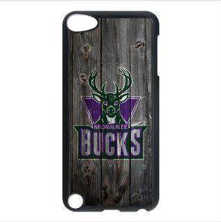 Stylish Wood Look NBA Milwaukee Bucks Logo Apple iPod Touch 5 iTouch 5th Waterproof Back Cases Covers Cell Phones & Accessories