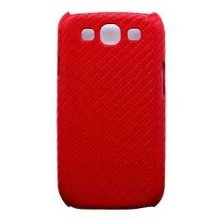 Samsung Galaxy S 3 III / S3 / i9300 i 9300 / i747 i 747 Red Carbon Fiber Design Fabric Back Snap On Hard Protective Cover Case Cell Phone Cell Phones & Accessories